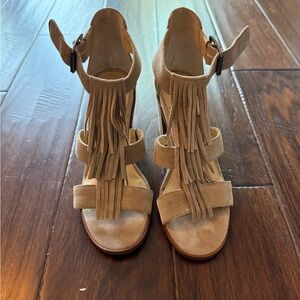 Sole Society Tan Fringe Sandals